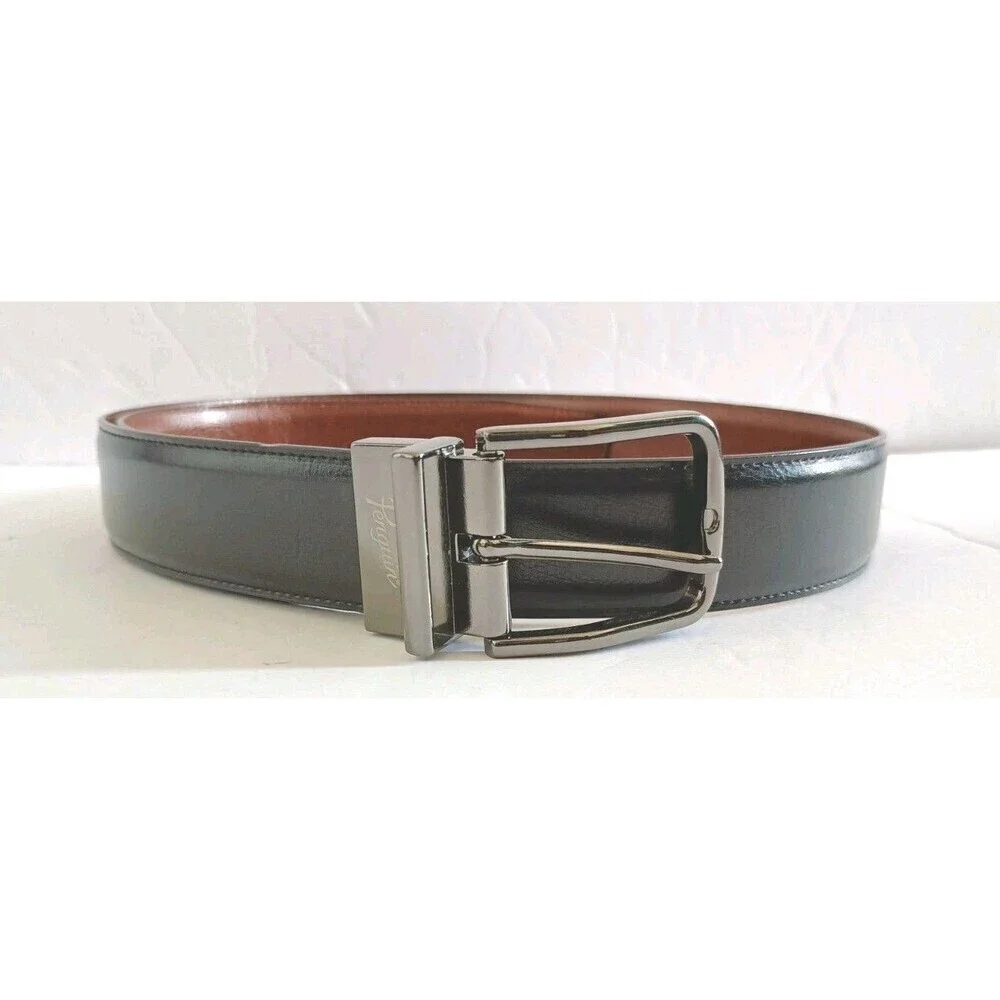 Penguin Mens Bonded Leather Reversible Belt Size 32 Black Brown